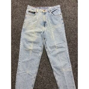 Eddie Bauer Loose Fit Light Wash High Waisted Cotton Denim Jeans Womens 14
